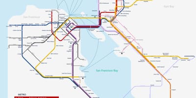 San Francisko metro sistemos žemėlapis