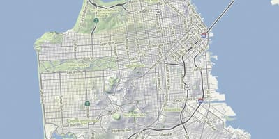 Žemėlapis San Francisko vietovės