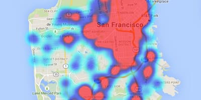 Šilumos žemėlapis San Francisco