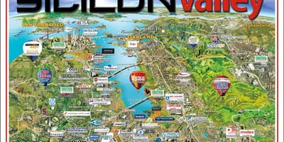 Silicio slėnio rajone žemėlapyje