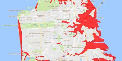 San Francisko srityse, siekiant išvengti žemėlapio