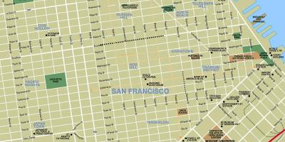 Žemėlapis downtown San Franciskas, ca